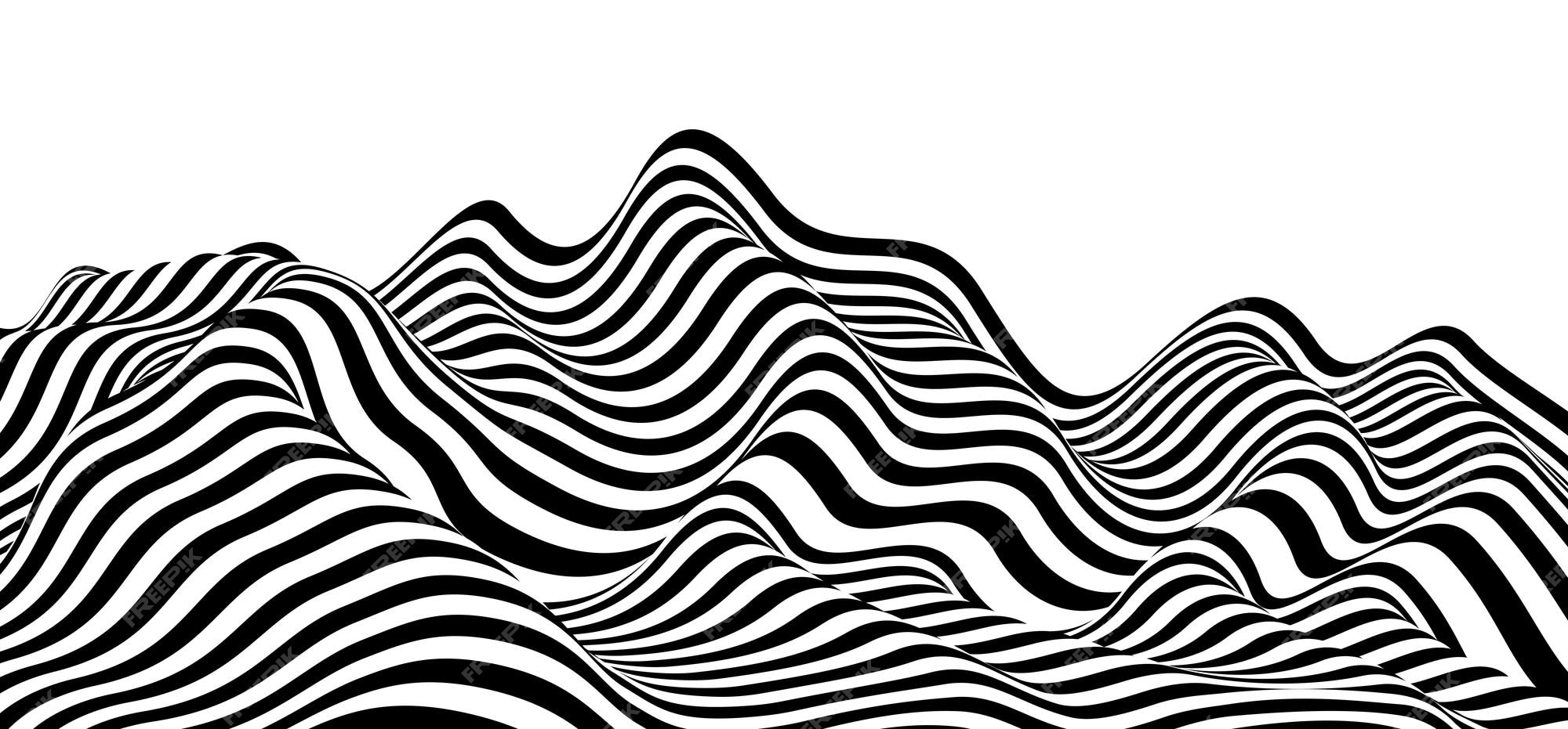 Premium Vector | 3d black and white lines in perspective abstract ...