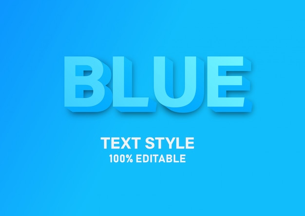 Premium Vector | 3d blue text style modern and simple alphabet floating ...