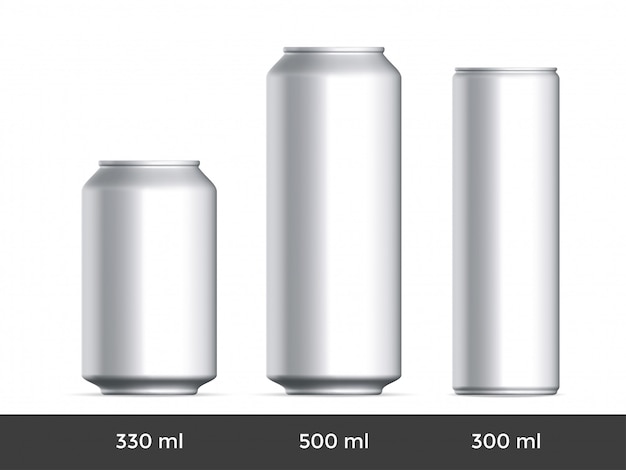 Download Premium Vector 3d Can Aluminium Beer Or Soda Can Blank Template