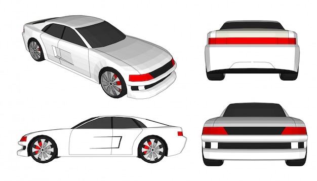 Download 3d car vector Vector | Premium Download