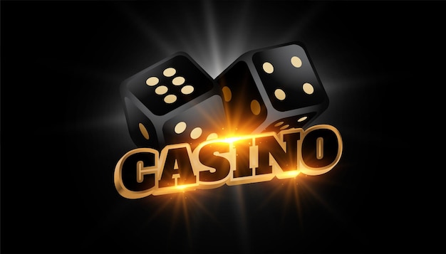 Free Vector | 3d casino background with shiny black dice