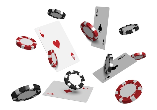 Premium Vector 3d Casino Poker Cards And Playing Chips Isolated On White Background