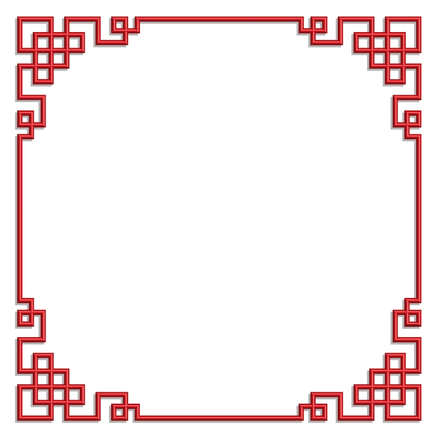 Download Premium Vector | 3d chinese pattern frame vector border ...