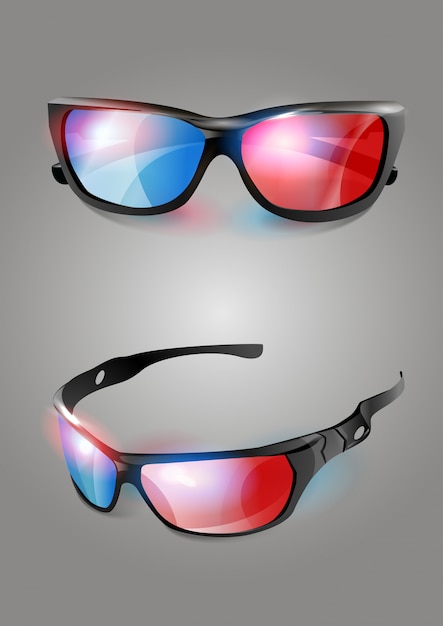 Download 3d cinema glasses Vector | Premium Download