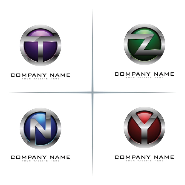Download Free 3d Circle Chrome Initial Letter Logo Design Set Premium Vector Use our free logo maker to create a logo and build your brand. Put your logo on business cards, promotional products, or your website for brand visibility.