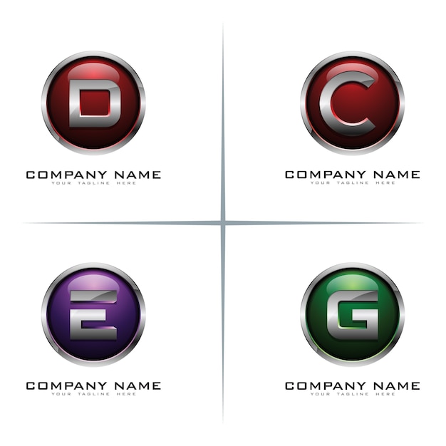 Download Free 3d Circle Silver Chrome Letter Logo Design Set Premium Vector Use our free logo maker to create a logo and build your brand. Put your logo on business cards, promotional products, or your website for brand visibility.