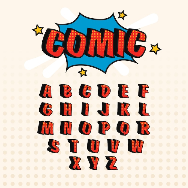 Download 3d comic alphabet | Free Vector
