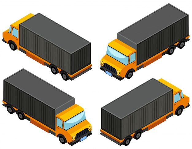 Download 3D design for yellow lorry truck Vector | Free Download