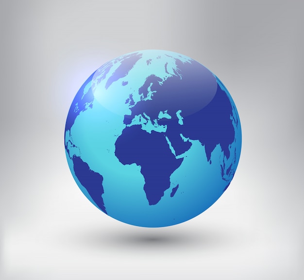 Download 3d earth globe icon | Premium Vector