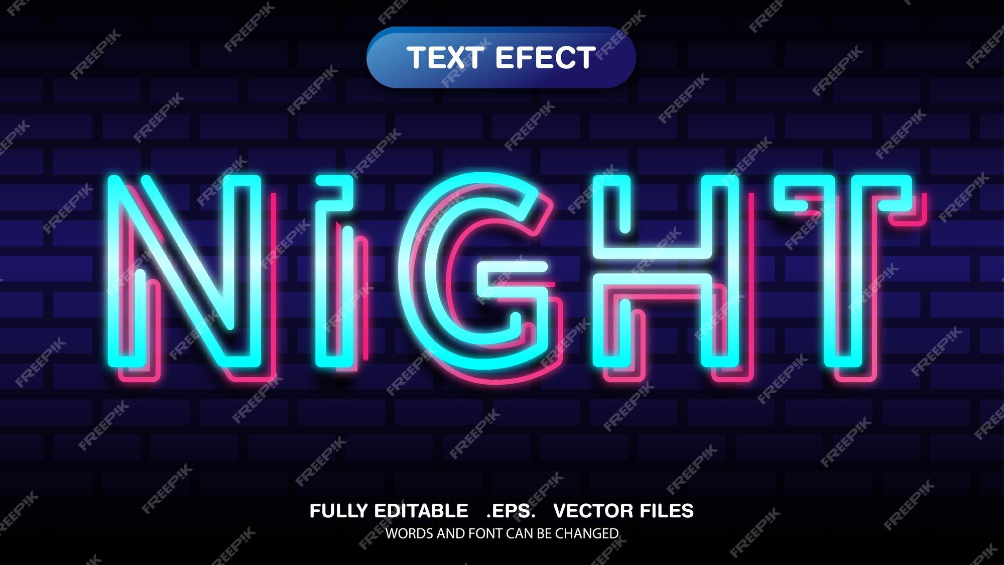 Premium Vector | 3d editable text effect and font style template, night ...