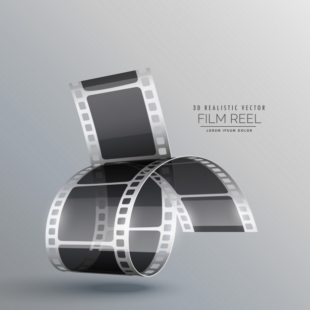 Free Vector | 3d film roll on a gray background