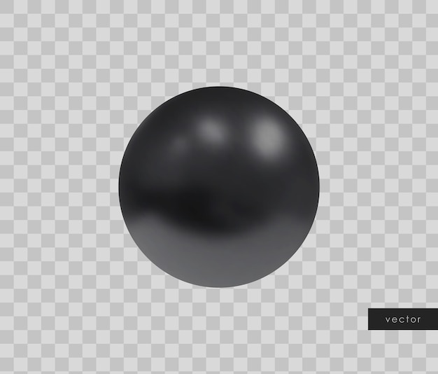 Premium Vector | 3d Geometric Object. Isolated Black Sphere Shape. Vector.