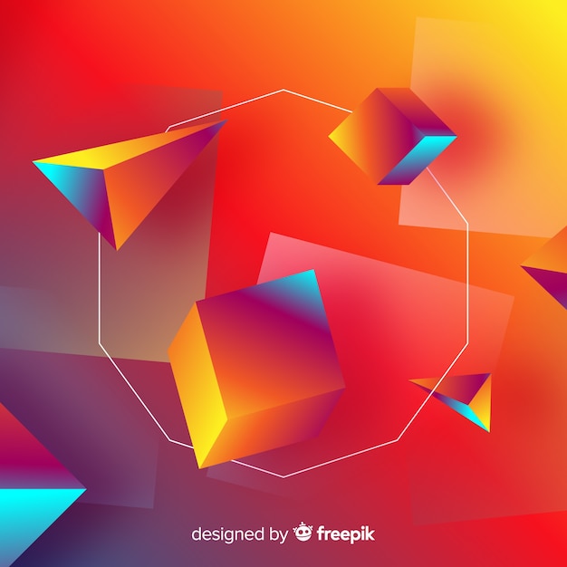 Download 3d geometric shapes background | Free Vector