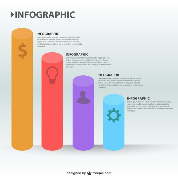 Free Vector | 3d graph bars infographics