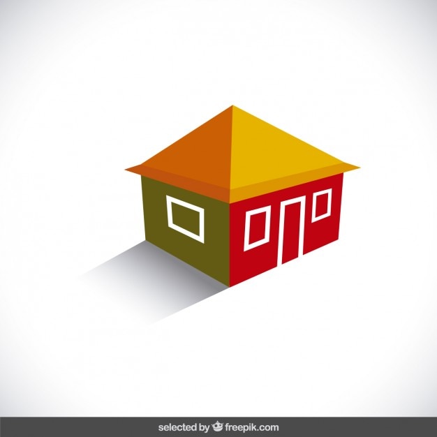 Download Free Vector | 3d house logo