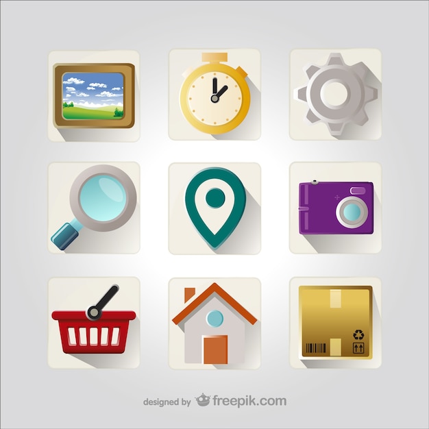 Download 3d icons collection | Free Vector