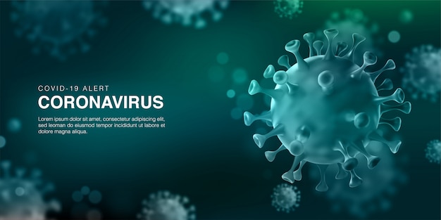 3d illustration of coronavirus cell background template Premium Vector