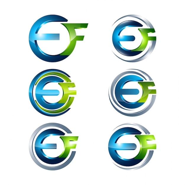 Download Free 3d Initial Logo Template Letter Ef Blue Green Circular Premium Use our free logo maker to create a logo and build your brand. Put your logo on business cards, promotional products, or your website for brand visibility.