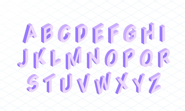 Premium Vector | 3d Isometric Set Of Alphabet.