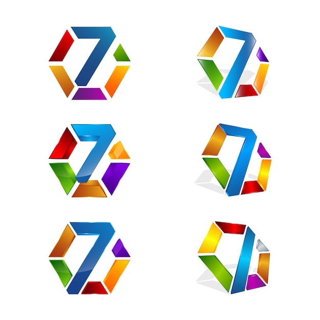 Download Free 3d Logo Vector Hexagonal Colorful Cut The Number Seven Premium Use our free logo maker to create a logo and build your brand. Put your logo on business cards, promotional products, or your website for brand visibility.
