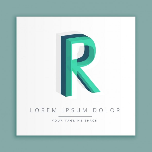 3d Logo With Letter R Vector Free Download