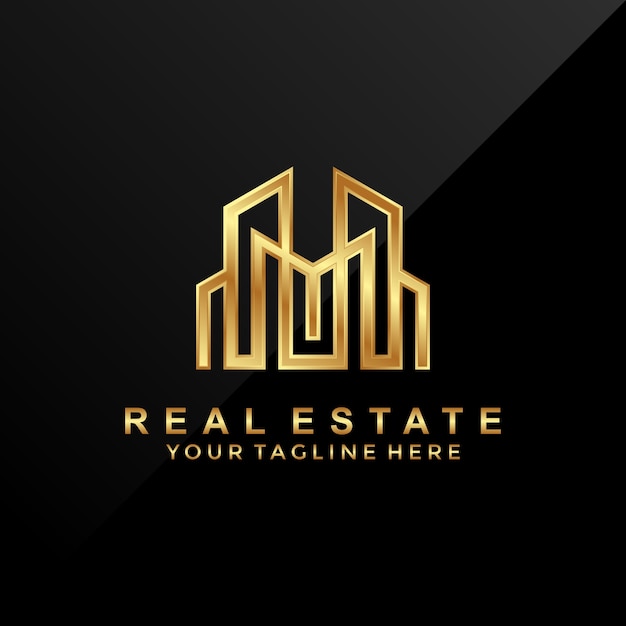 Premium Vector | 3d, luxury real estate logo.