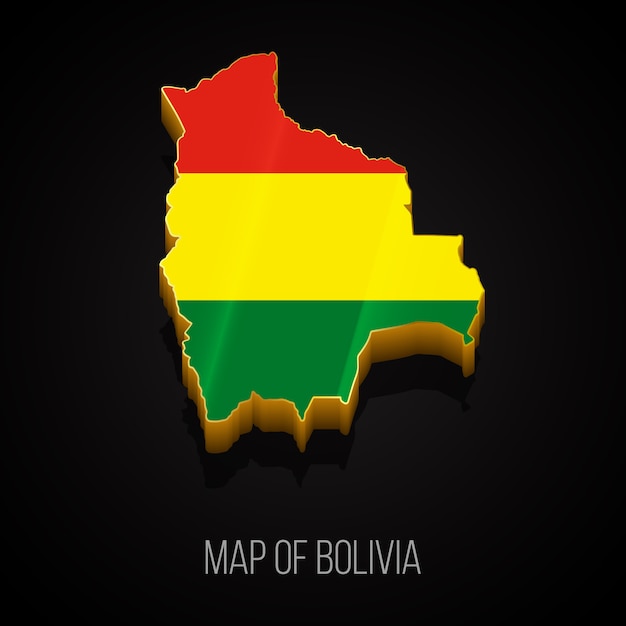 Premium Vector 3d Map Of Bolivia