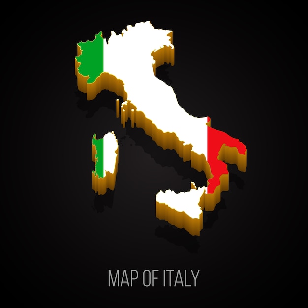 Premium Vector | 3d map of italy