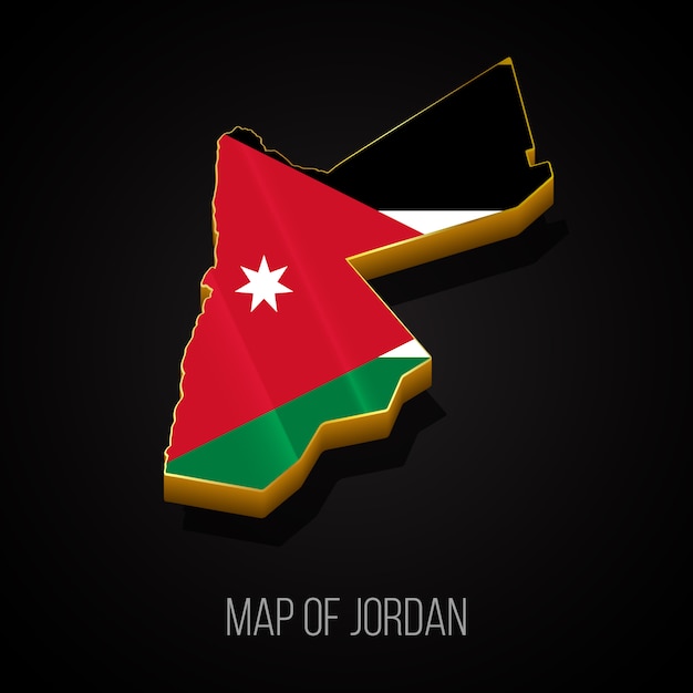 Download 3d map of jordan | Premium Vector