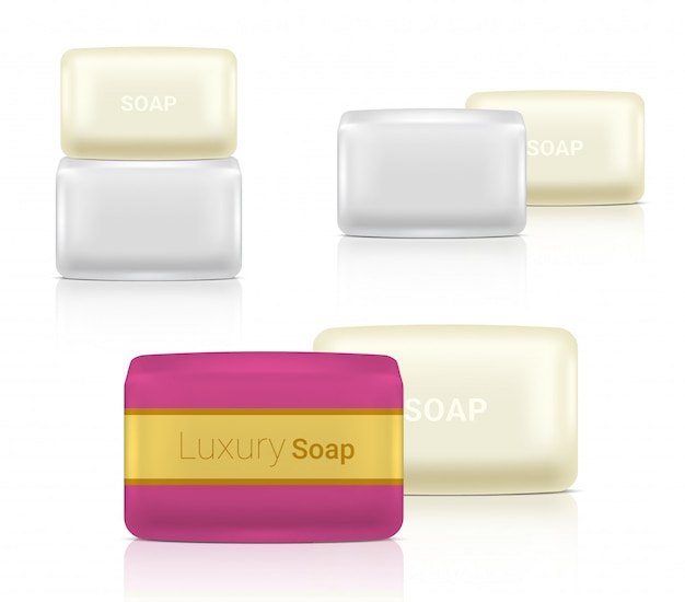 Download Premium Vector 3d Mock Up Realistic Soap Bar Cosmetic Packaging