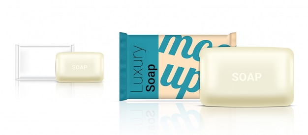 Download Premium Vector 3d Mock Up Realistic Soap Bar Sachet Packaging