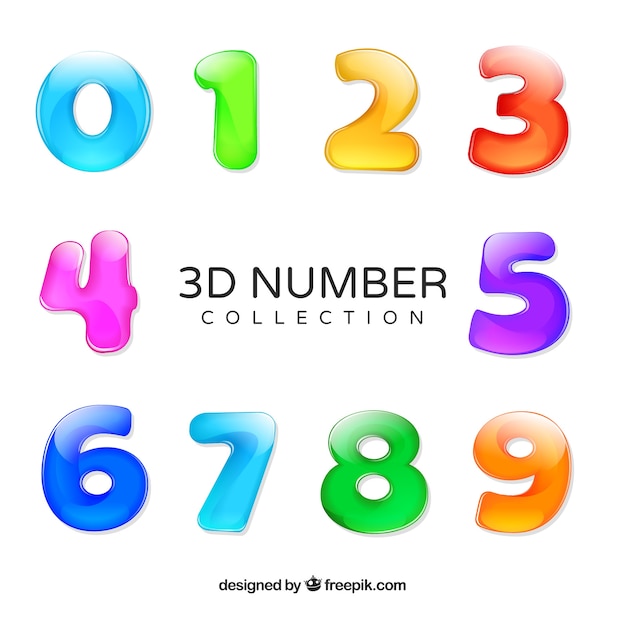 3d number collection Vector | Free Download