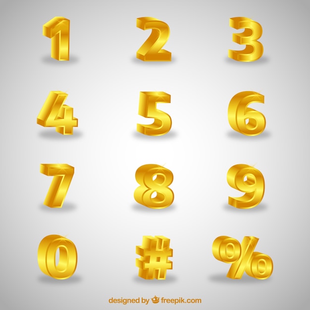 Download Free Vector | 3d number collection