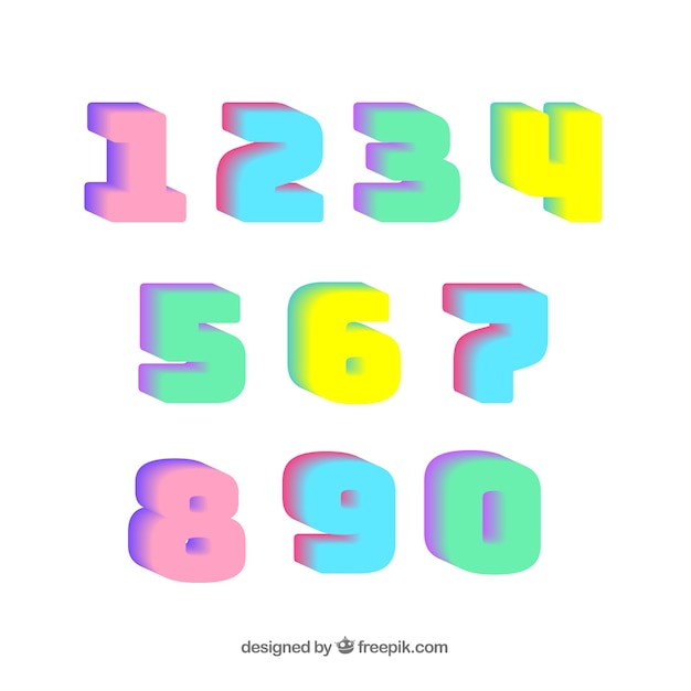 Download 3d number collection | Free Vector