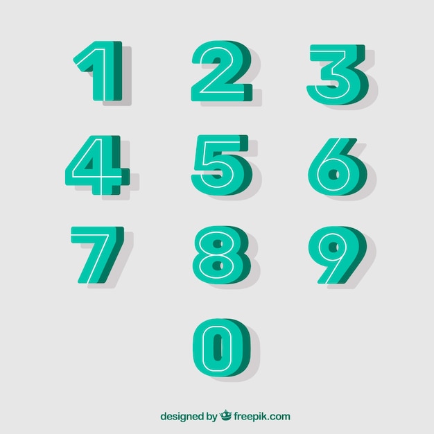 Download 3d number collection | Free Vector