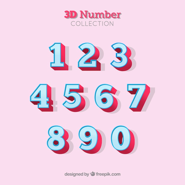 Download 3d number collection | Free Vector
