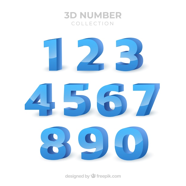 3d number collection Vector | Free Download