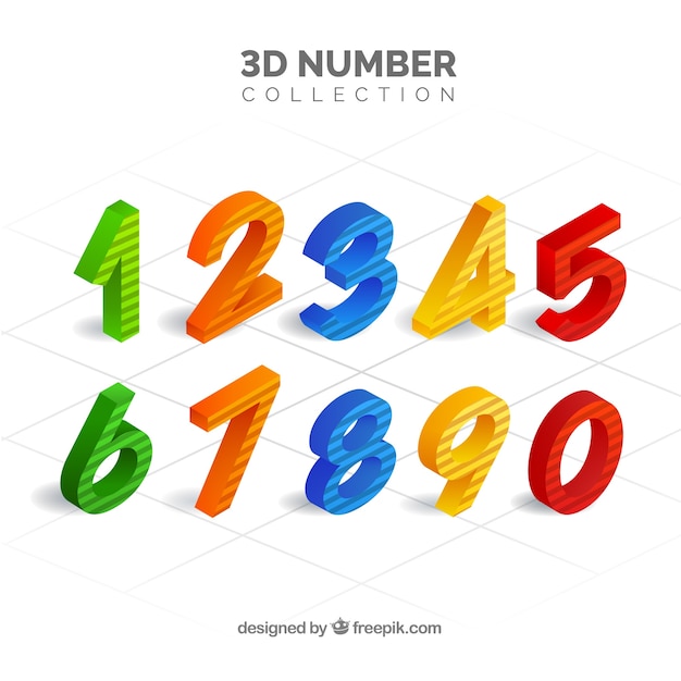 Download 3d number collection | Free Vector