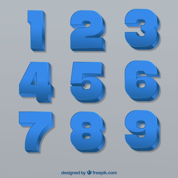 3d number collection Vector | Free Download