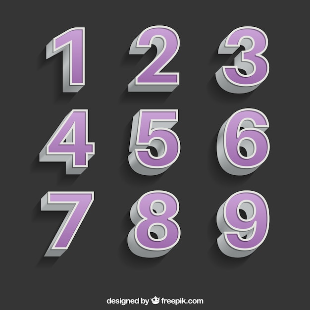 Download Free Vector | 3d number collection