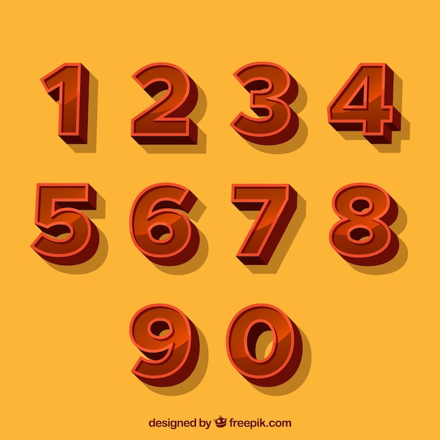 Download Free Vector | 3d number collection