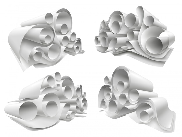 Download 3d paper rolls mockup set | Free Vector