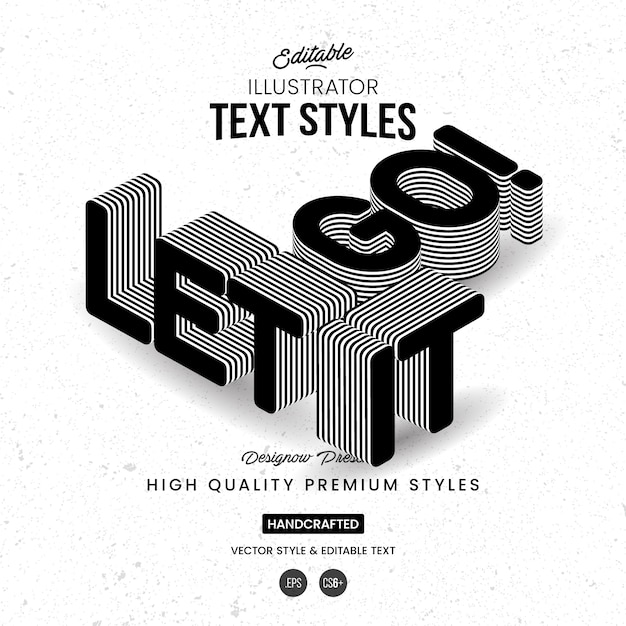 Download 3d perspective text style | Premium Vector