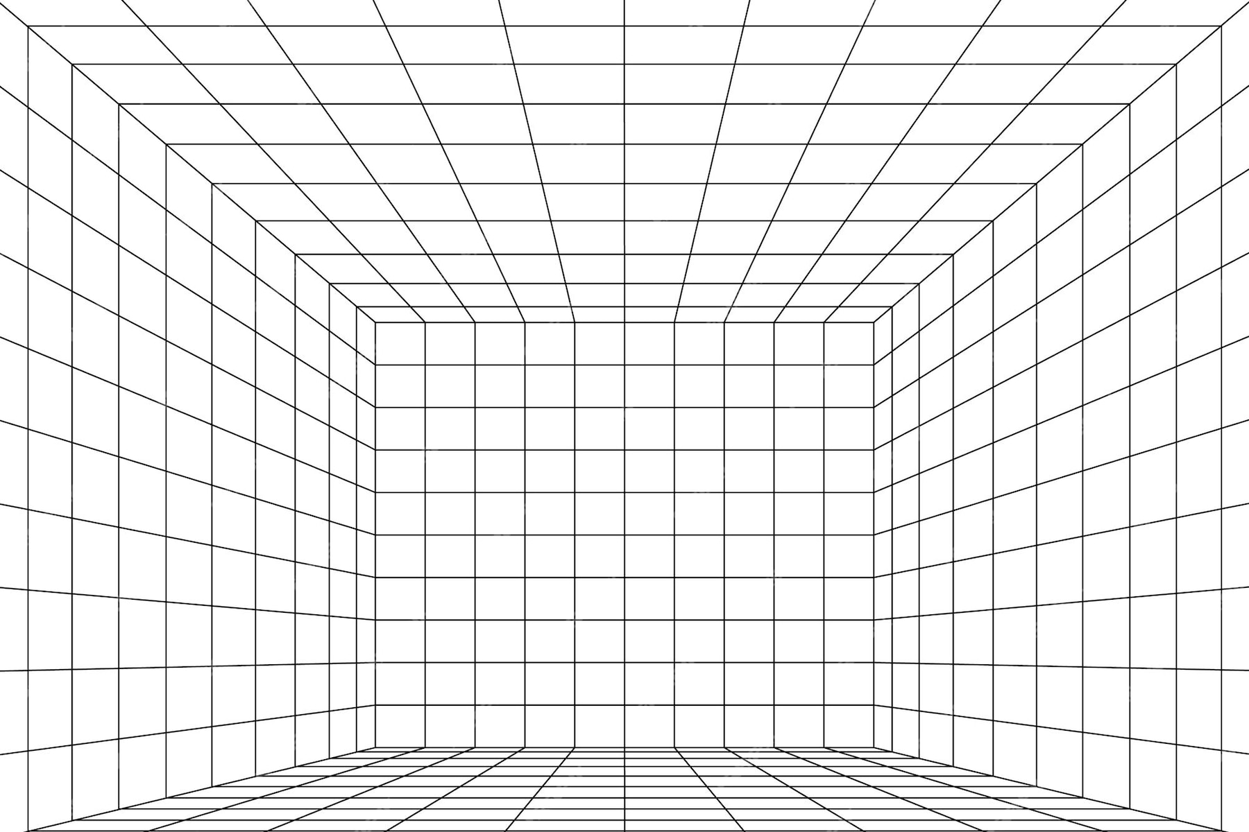 Premium Vector | 3d perspective white digital grid of room space with ...