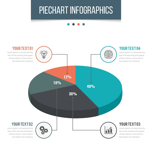 Premium Vector | 3d piechart infographics