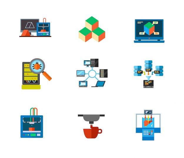 3d-printing and Data center icon set Vector | Free Download