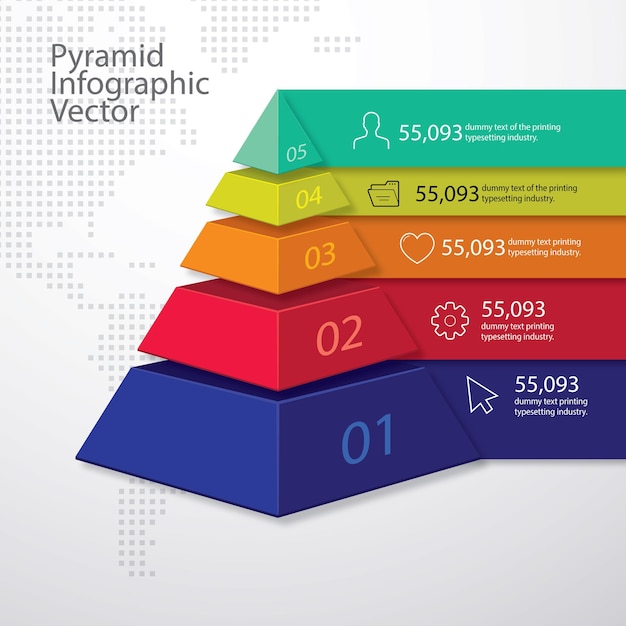 Premium Vector | 3d pyramid infographic