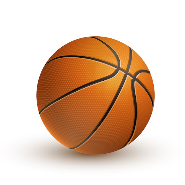 Download 3d realistic basketball isolated on white background. | Premium Vector