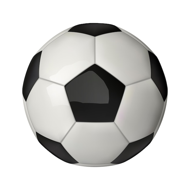 3 Dのリアルなサッカーアイコン 分離されたサッカーボール プレミアムベクター
