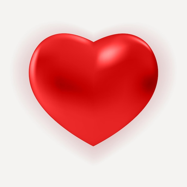 Premium Vector | 3d red glossy metal heart.